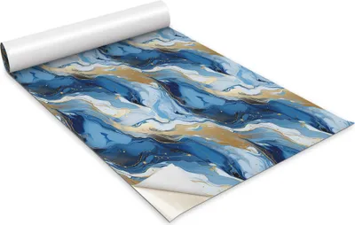 Produktbild von Selbstklebende Möbelfolie - Dekorationsfolie - Tischmöbel - Zuschneidbar - Blaue Wellen-Abstraktion - 100 x 50 cm