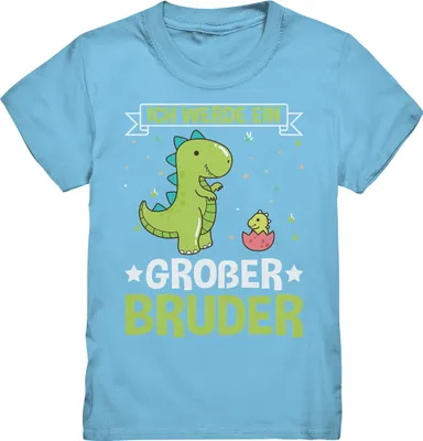 Produktbild von Dinosaurier Großer Bruder Shirt – Sky Blue / 134/146 (9-11)