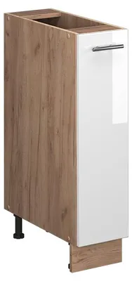 Produktbild von Apothekerschrank Vicco Fame-Line Weiß Hochglanz/Goldkraft Eiche 20 cm ohne Arbeitsplatte, Model 61692