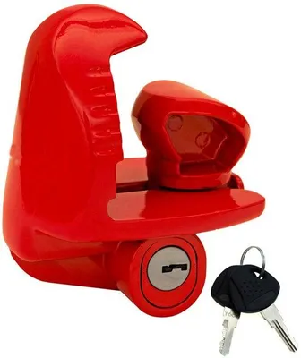 Image de Verrou de sécurité pour remorque - Dispositif de sécurité pour remorque - Accessoire robuste - Résistant - Facile à installer - Résistant aux intempéries - Pour véhicules - Camping-cars - Bateaux - Voitures - Remorques - Avec dispositif antivol