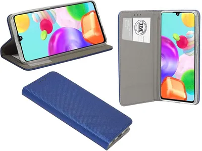 Produktbild von cofi1453 Buch Tasche "Smart" kompatibel mit SAMSUNG GALAXY A41 ( A415F ) Handy Hülle Etui Brieftasche Schutzhülle mit Standfunktion, Kartenfach Blau