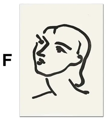 Produktbild von Poster Matisse Gesicht Abstrakt | Bilder Wohnzimmer | Wandbilder Schlafzimmer | Deko Print ohne Rahmen | Bilder Matisse Bunt · Motiv F · 21 × 30 cm