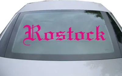 Produktbild von Indigos UG - Aufkleber Heckscheibe & Motorklappe DE6568 - pink - 600x150 mm - Stadt Rostock - Auto Scheiben Fenster Heckklappe Tuning Racing JDM - Die cut