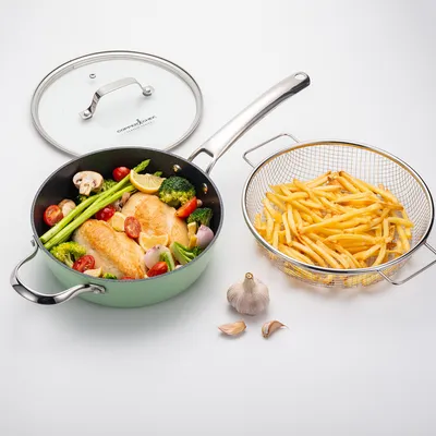 Produktbild von Livington Grapheo 3-teiliges Pfannenset - 24cm Pfanne - für alle Herdarten