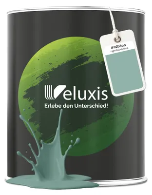 Produktbild von Wandfarbe Grün Mintgrün Matt Innenfarbe – Deckkraft Klasse 1, VOC-frei, Ohne Grundierung, Tropfarm – Wohnzimmer & Schlafzimmer – 1L – Veluxis (Light Eucalyptus)