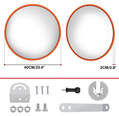 Produktbild von Konvexspiegel - Verkehrsspiegel 60 cm - 365° Weitwinkel - Beobachtungsspiegel Für Straße Und Garage - Sicherheitsspiegel Parkplatz