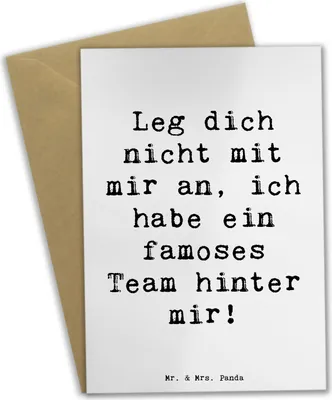 Produktbild von Mr. & Mrs. Panda Glückwunschkarte Spruch Im Team zusammenarbeiten - Weiß - Geschenk, weihnachtskarten, osterkarten, Zuversicht, dankeskarten, Mutmacher, Inspiration