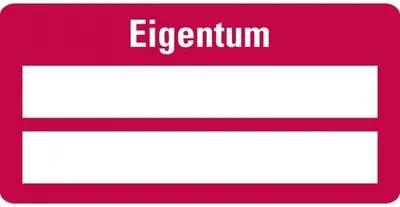 Produktbild von Dreifke® Aufkleber I Inventaretikett Eigentum, rot, Dokumentenfolie, selbstkl...