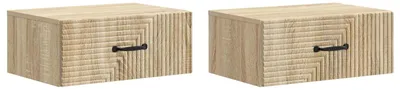 Obrázok produktu pre vidaXL Nástenný nočný stolík, 2 ks, dub Sonoma, 49 x 34,5 x 20 cm