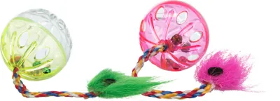 Obrázek produktu pro Trixie Míček chrastící s ocáskem 4 cm (2 ks)