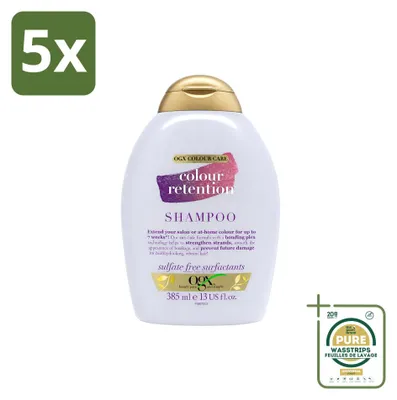 Productafbeelding van 5 x OGX Shampoo voor gekleurd haar, 385 ml - Voorraadverpakking - 5 stuks