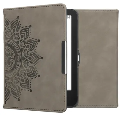 Produktbild von kwmobile Schutzhülle für Tolino Vision 1 / 2 / 3 / 4 HD Hülle - eReader Case aus Kunstleder mit Auto Sleep Funktion - Aufgehende Sonne mit Grau