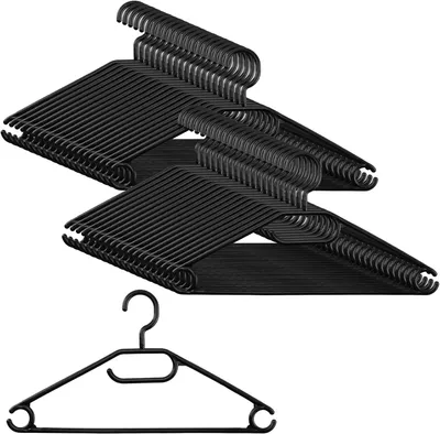 Productafbeelding van Kleerhangers met draaibare haak - Set van 40 - 40,3 x 21,5 cm - Zwart - Antislip - Garderobe