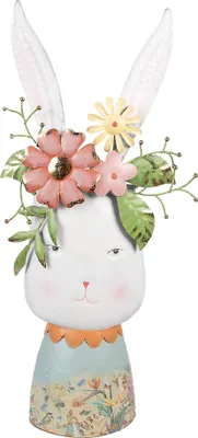Produktbild von Clayre & Eef Blumentopf Kaninchen 62 cm Weiß Metall