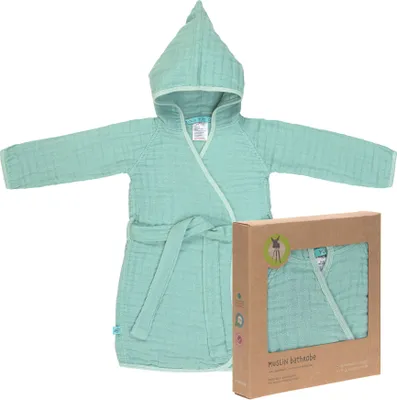 Produktbild von LÄSSIG KINDER BADEMANTEL AUS MULL MUSLIN BATHROBE 12 18 MONATE Mint
