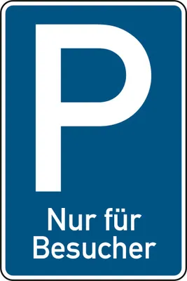 Produktbild von Schild Alu Parkplatzschild "Nur für Besucher" Pfostenmontage 630x420mm