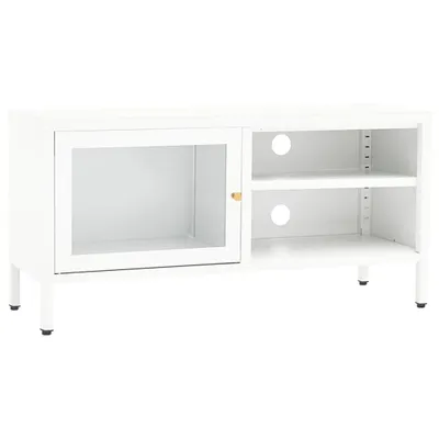 Obrázek produktu pro vidaXL TV skříňka bílá 90x30x44 cm Ocel a sklo