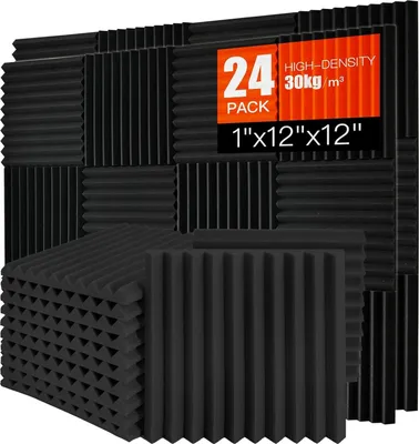 Produktbild von Schallabsorbierender Akustikschaum - flammhemmend - Set von 24 - 30x30x2,5 cm