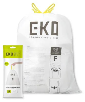 Productafbeelding van EKO - Vuilniszakken EKO MDPE, type F, trekzak, 64x75 cm, 40-60 liter, wit | Eenheid: 6 rollen x 12 stuks