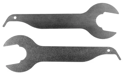 Two metal wrenches are shown against a white background.