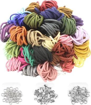 Produktbild von 10M x 3mm Lederschnur, Faux Wildleder Schnur, Lederband Leder Schnur Faux Faden, Klassik Basteln Lederschnüre für DIY Armband Halskette (5 Farben, Schwarz, helles Curry, Khaki, Silbergrau, beige)