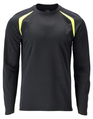 Image de T-shirt, manches longues bleu noir/jaune hi-vis, taille MASCOT 21581-327-01017