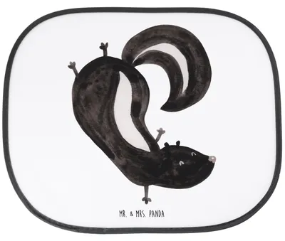 Produktbild von Mr. & Mrs. Panda Auto Sonnenblende Stinktier Handstand - Weiß - Geschenk, Sonnenschutz, Skunk, Wildtier, für, Stinker, kfz, Spielplatz, Raubtier
