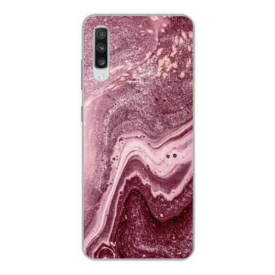 Produktbild von MuchoWow® Handyhülle Schutzhülle Hülle für Samsung Galaxy A70 Naturstein - Rosa - Glitter Silikon Softcase Handy Hülle - Schutzhaube