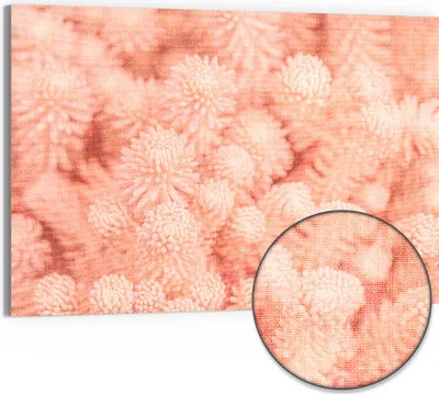 Produktbild von DEQORI Hybrid Leinwand Bild 90x60 cm 'Rosige Texturen' Wandbild Glas flach modern