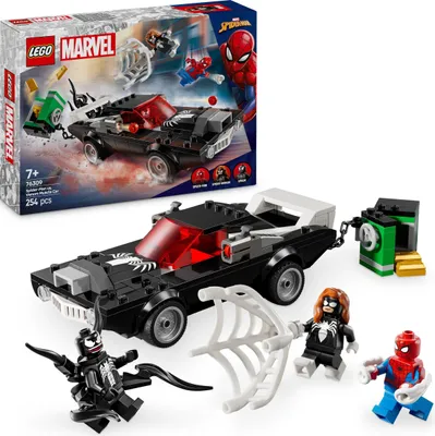 Produktbild von LEGO Marvel Spider-Man Mech vs. Venom Muscle Car - Auto Spielzeug mit 3 Superhelden Minifiguren - Modellauto mit Shootern - Geschenk für Jungen und Mädchen ab 7 Jahren 76309