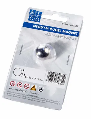 Produktbild von Alco Kugelmagnet Neodoym Ø 19mm silber 1 Stück