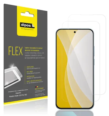 Image de 2x Film de protection d'écran pour Xiaomi Redmi Note 15 Pro 5G, recouvre 100% de l'écran, dipos Flex