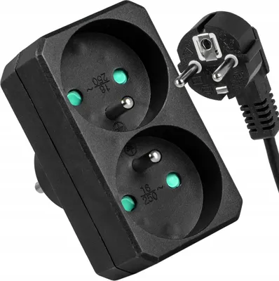 Zdjęcie produktu dla Adapter gniazda Vayox VA0131B | 2gang | czarny