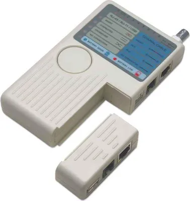 Image de Intellinet 351911 INTELLINET Testeur de câbles 4-en-1 RJ45/RJ11/USB/BNC beige détail