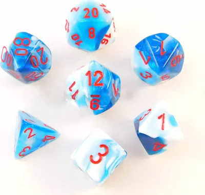 Produktbild von Chessex - Gemini - 7-Die Sets - Astral Blue-White/Red