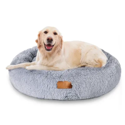 Produktbild von Veddelholzer Ø 60 cm S Hellgrau Hundebett Katzenbett Hundekissen Hundebetten in mehreren Größen Hundebett große mittelgroße kleine Hunde waschbar in hellgrau und dunkelgrau für alle Hunde & Katzen