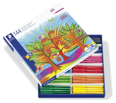 Produktbild von STAEDTLER 325 Fasermaler Klassensatz mit 144 Stiften in 12 Farben