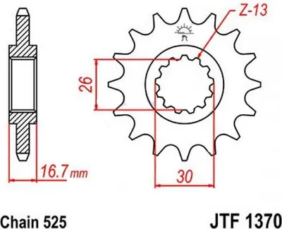 Obrázok produktu pre Esjot Ritzel 525 16Z Standard