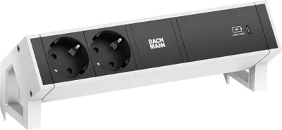Immagine prodotto di BACHMANN DESK2 2xcontatto protettivo USB C, caricatore USB 60W 0,2m GST18 bianco