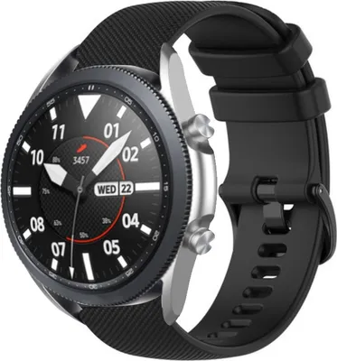 Produktbild von Strap-it Samsung Galaxy Watch 3 45mm Luxus Silikonarmband (Schwarz)