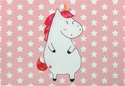 Produktbild von Mr. & Mrs. Panda Hackbrett Einhorn Wut - Rot Pastell - Geschenk, Nein, wütend, Vesperplatte, Schneidebrett, Arbeit, Unicorn, Großes, Servierplatte, Frühstücksbrett