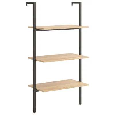 Immagine prodotto di vidaXL Scaffale appoggiato con 3 ripiani Marrone chiaro e nero 64x35x120,5 cm