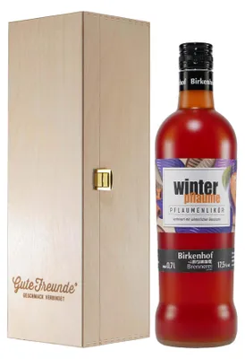Produktbild von Birkenhof Winter-Pflaume Likör mit Geschenk-Holzkiste