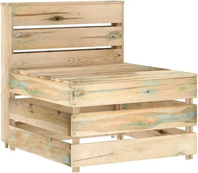 Produktbild von Garten-Paletten-Mittelsofa, Lounge Sofa Outdoor, Garten Loungemöbel, Gartensofa, Gartenlounge, Balkon Set Möbel, Imprägniertes Kiefernholz