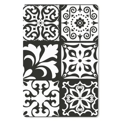 Produktbild von MuchoWow® Mauspad Mousepad Muster - Schwarz - Weiß - Blumen - Abstrakt 40x60 cm - Mousepads - Maus Mat - Pad - Mausunterlage - Schreibtisch Accesoire
