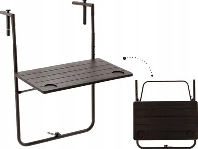 Immagine prodotto di Tavolo Da Balcone Pieghevole In Piedi 60X64X83,5 Cm Per Ringhiera Del Balcone Bronzo
