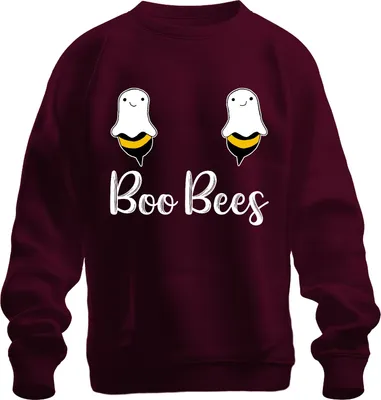 Produktbild von Boo Bees Halloween Wortspiel Lustig Bienen Gespenster Geschenk Uni Sweatshirt Pullover, Burgundy, 3XL