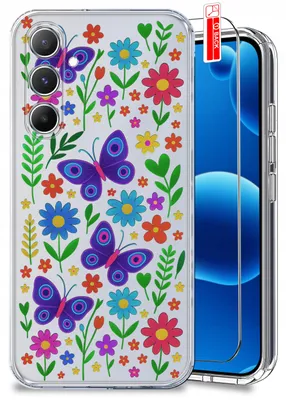 Produktbild von Hülle für Samsung M55 5G – Frühlingsmotive, Frühlingsblumen, transparente Hülle + Displayschutzfolie