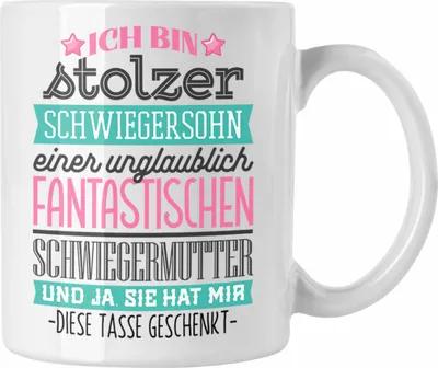 Produktbild von Trendation - Schwiegersohn Geschenk von Schwiegermutter Schwiegersohn Spruch Geschenkidee Geburtstag Weihnachten (Weiß)