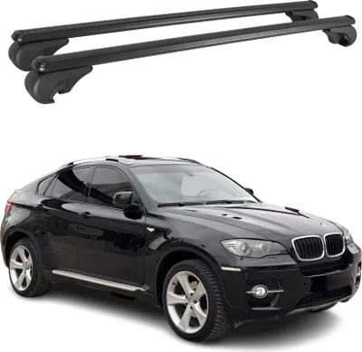 Image de Barres de toit transversales pour BMW X6 E71 E72 2007-2014 Aluminium Noir